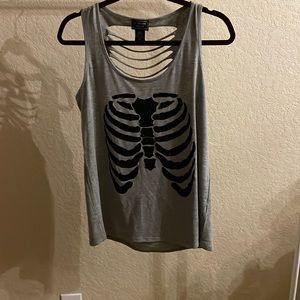 (Sold) Glitter Rib Cage Tank Top